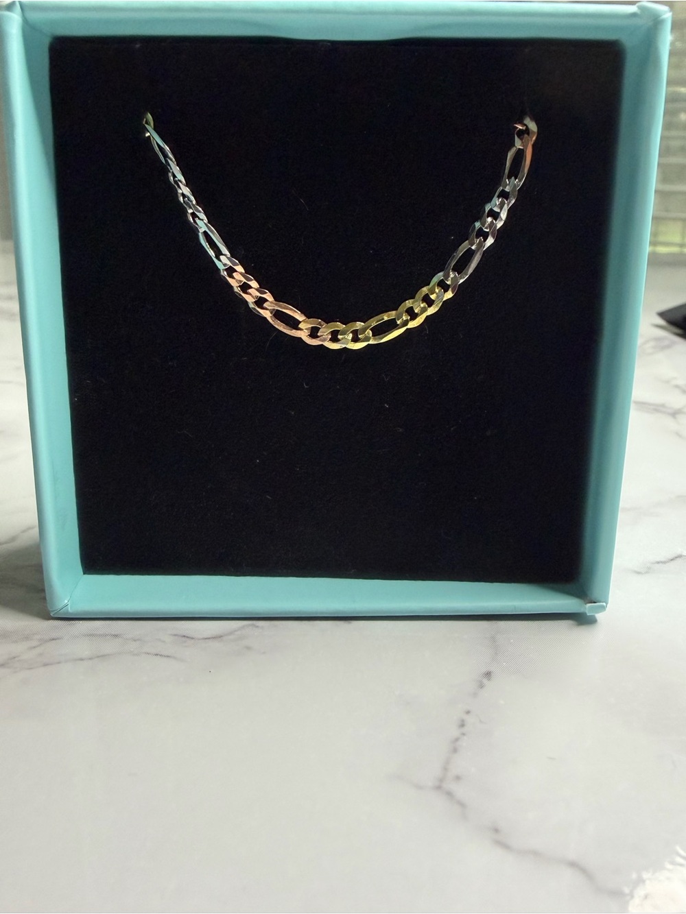 Tri-tone Figaro Bracelet